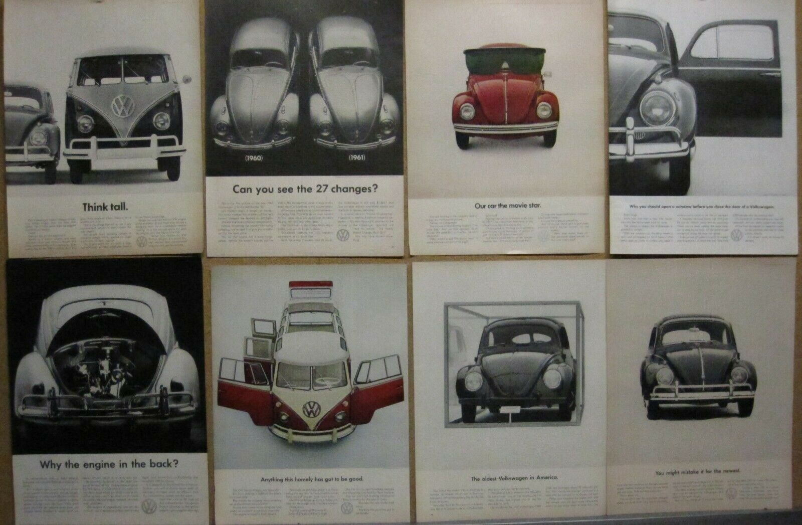 Vw Volkswagen Beetle Bus Ad Lot (28) 1961 1963 1964 1965 1966 1967 1970