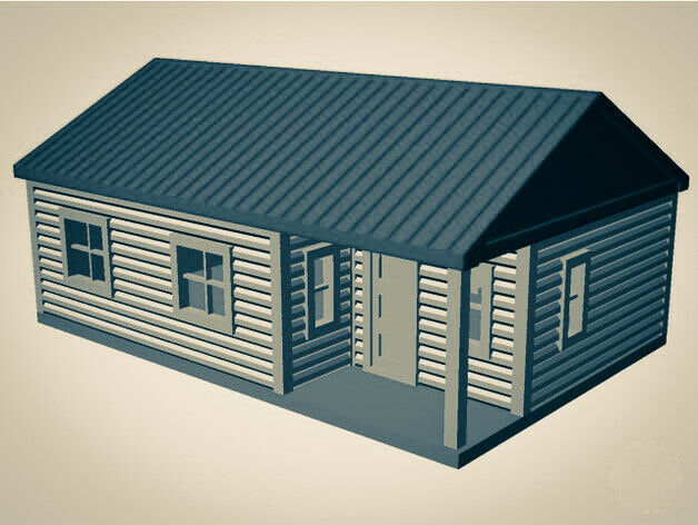 "the Outdoor Series" - Cabin #6 - Camping - Modeled In Color - Z Scale 1:220 3d