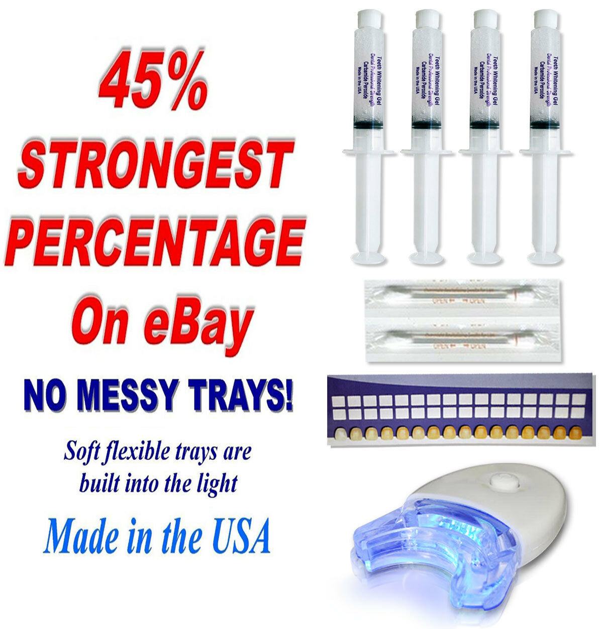 45% Dental Professional Strength White Gel Tooth Teeth Whitening Kit (1) Light
