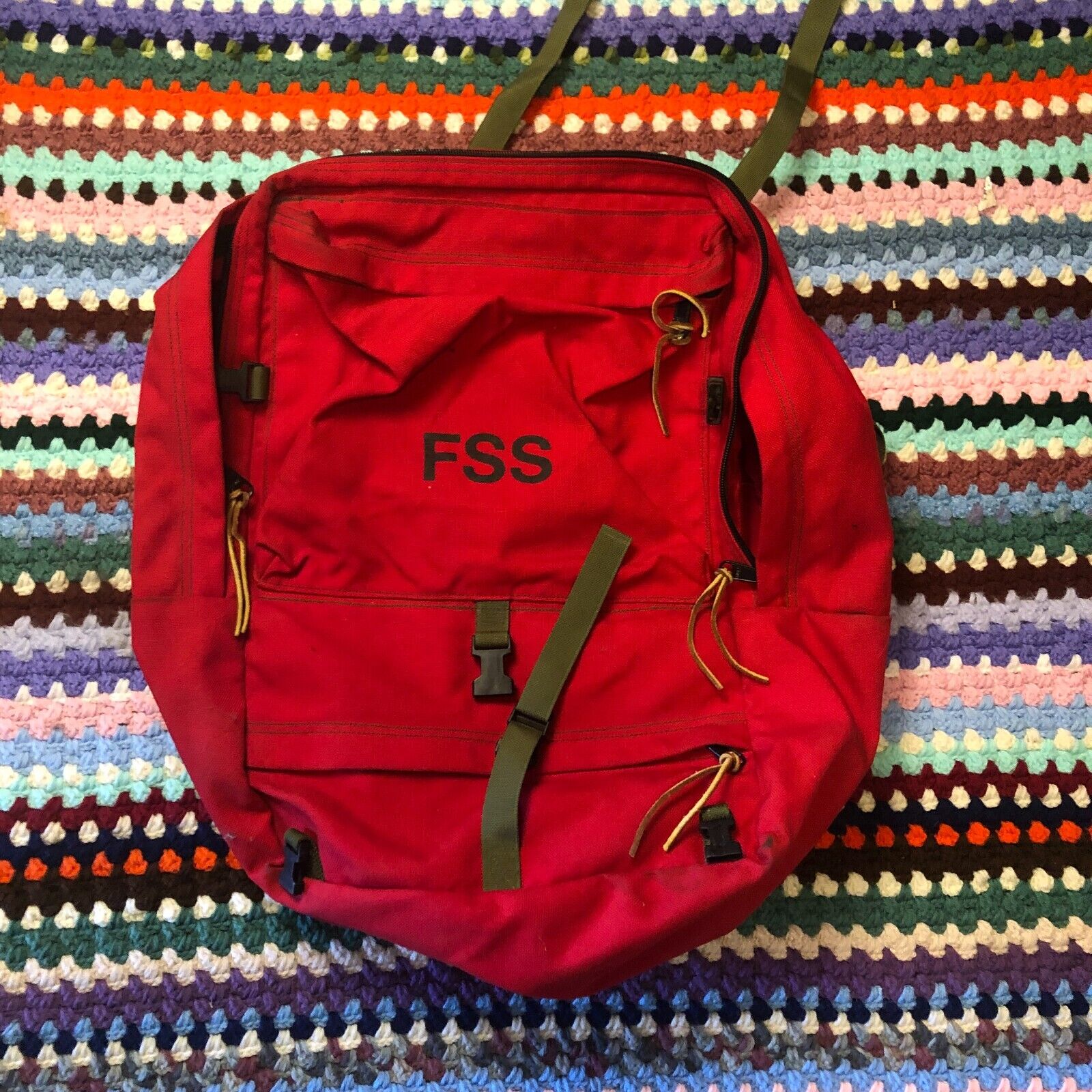 Red Fss Us Forest Service Forestry Wildland Firefighter Large Gear Bag Backpack