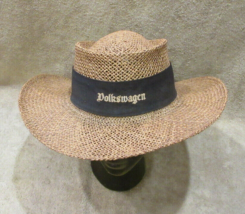 Very Rare! Volkswagen Vw Tan Straw Dealer Hat - Excellent Condition! -see Pics!
