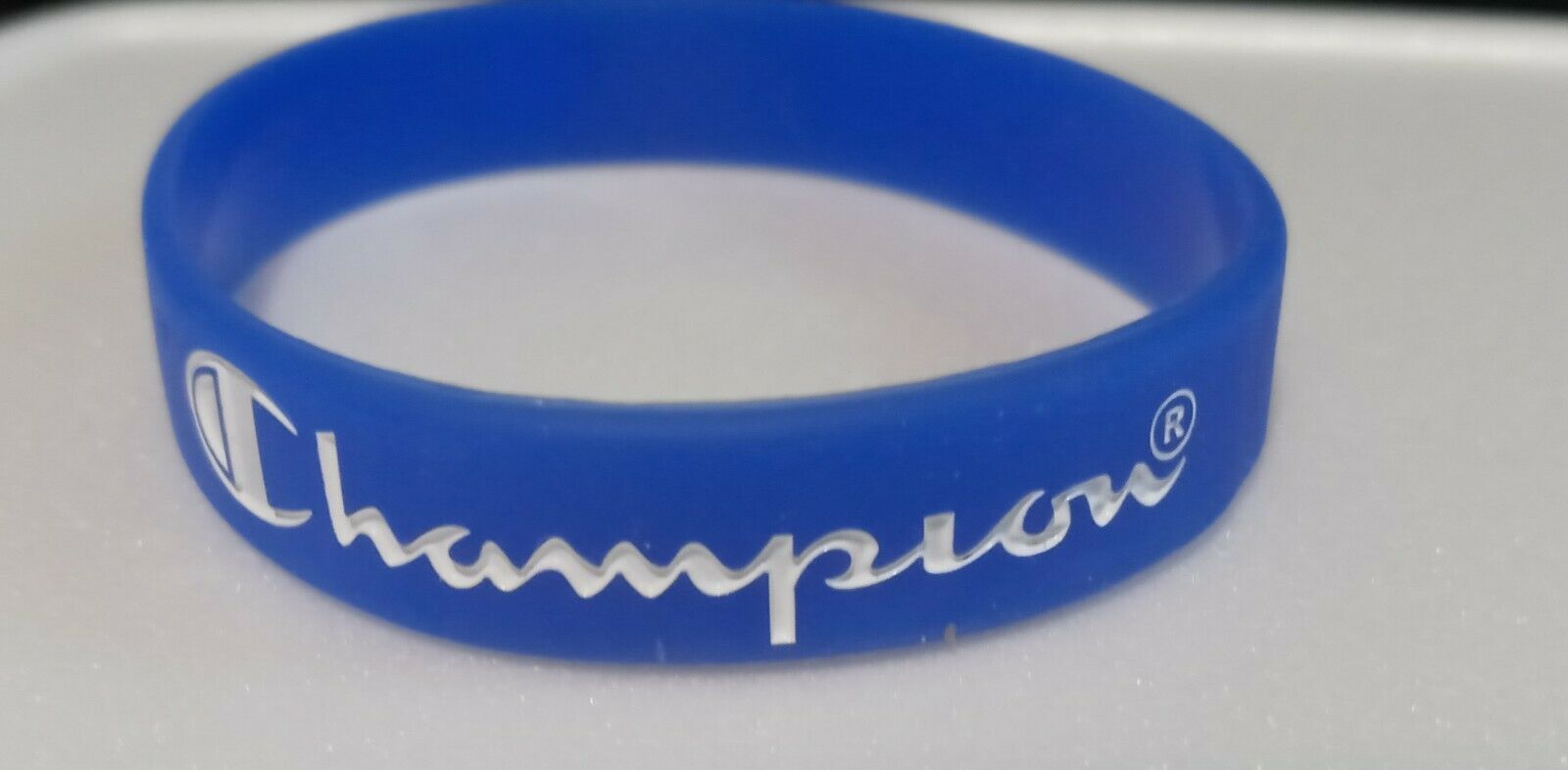 Dk Blue With White Print Champion Silicone Bracelets 5/16” Wide - Us Seller!!!