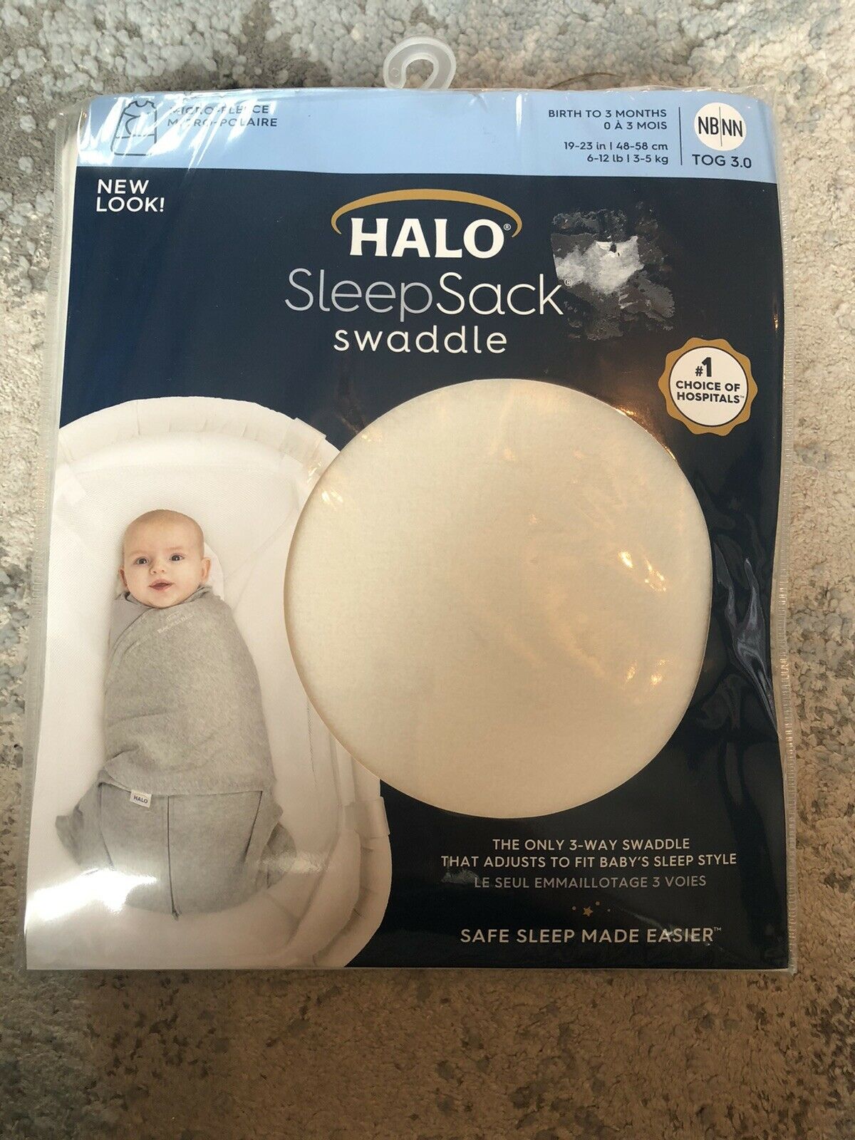 Halo Sleepsack Swaddle Fleece- White, Newborn