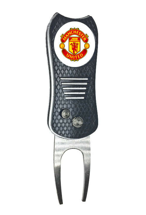 Manchester United Fc Football Soccer Golf Ball Marker + Switchblade Divot Tool