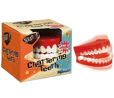 Retro Large Chattering Teeth Plastic Wind Up Zonkos Yakity Yak Dentures