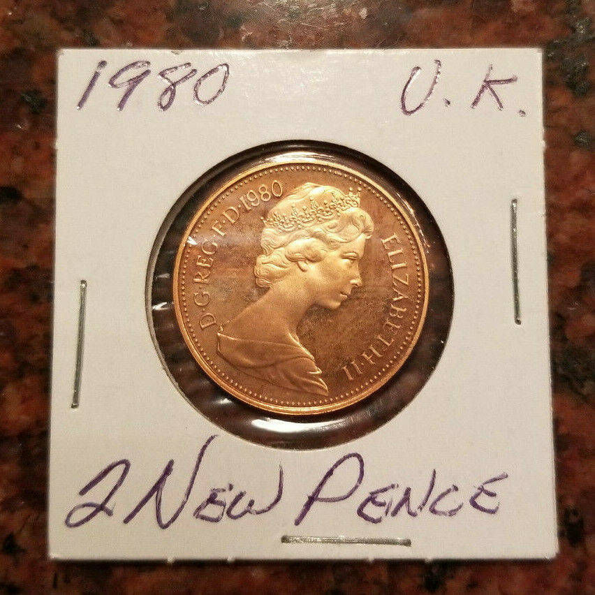 1980 Great Britain 2 Pence Coin - Proof Issue - Low Mintage - #a4292