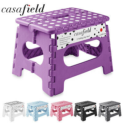 9" Collapsible Folding Plastic Kitchen Step Foot Stool W/ Handle - Adults/kids