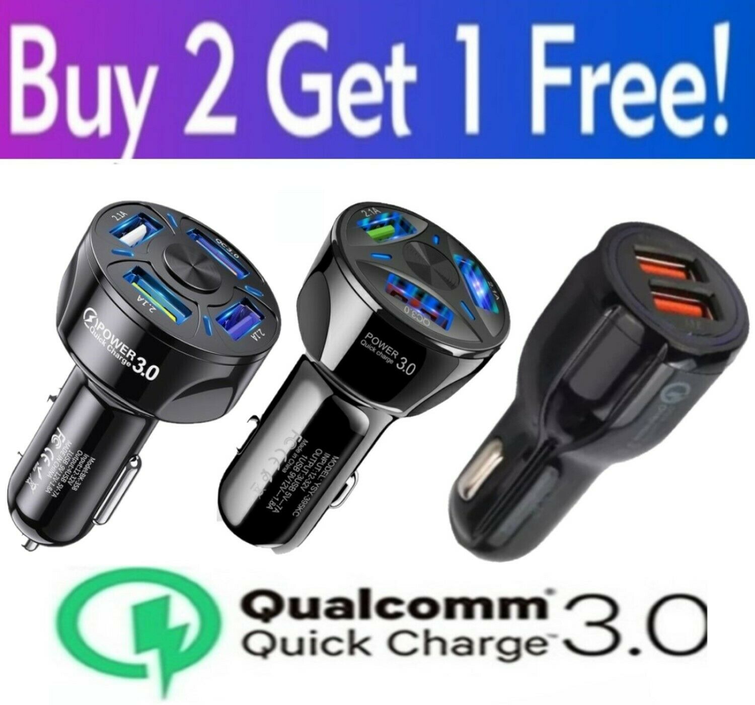 2 3 4 Port Usb Fast Car Charger Adapter For Iphone Samsung Android Cell Phone Lg