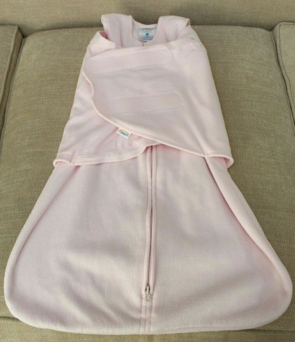 Halo Sleep Sack Swaddle Pink Wearable Fleece Blanket Sz Small 3 6 Mo Excellent