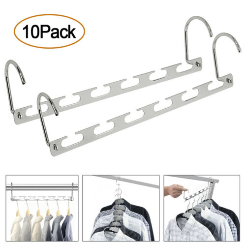 10pack Metal Wonder Magic Closet Hanger Organizer Hook Space Saving Clothes Rack