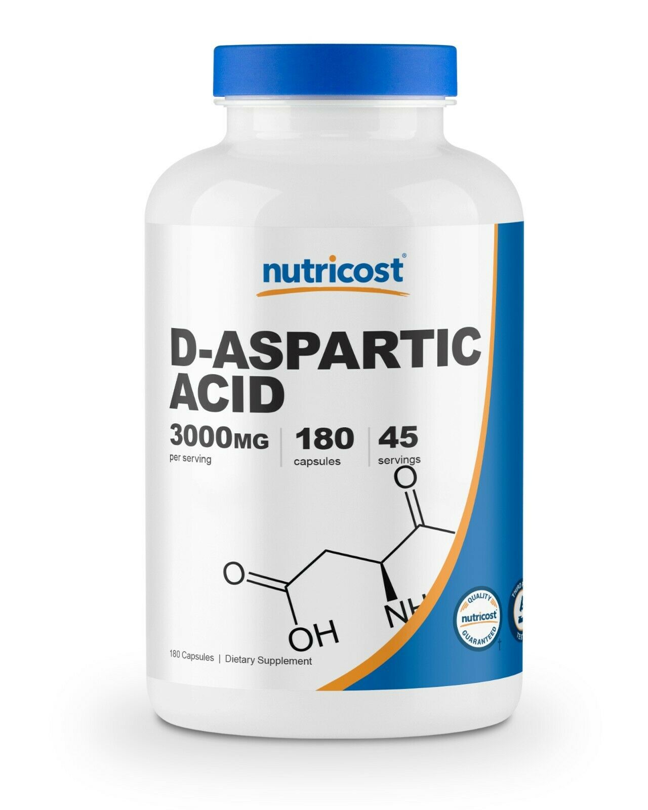 Nutricost D-aspartic Acid Capsules (180 Capsules) (3000mg Serving)