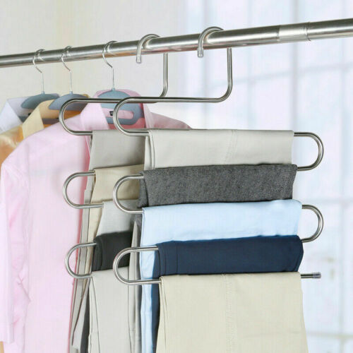 Pants Rack Shelves Stainless Steel Multi-functional Wardrobe Magic Hanger