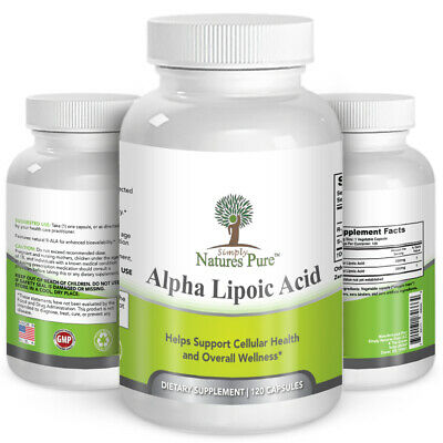 Simply Nature's Pure Alpha Lipoic Acid 600mg 120 Veggie 4 Month Supply Ala R-ala