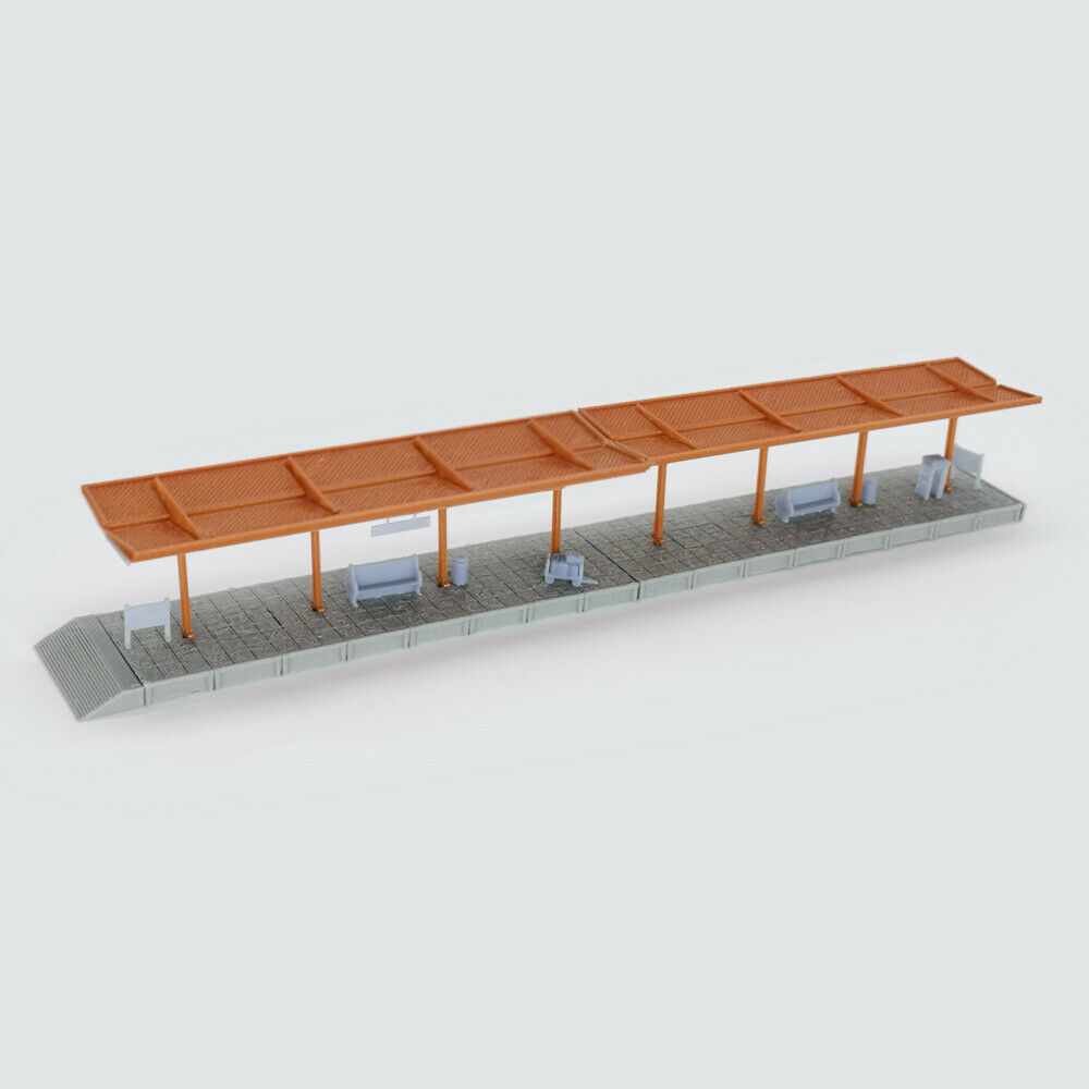 Outland Models Train Station Covered Passenger Platform W Accessories Z Scale