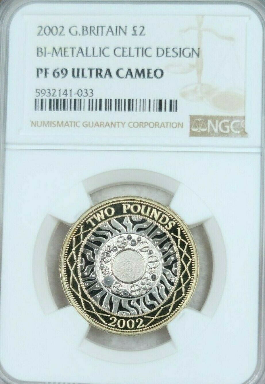 2002 Great Britain 2 Pounds Celtic Design Ngc Pf 69 Ultra Cameo Top Pop