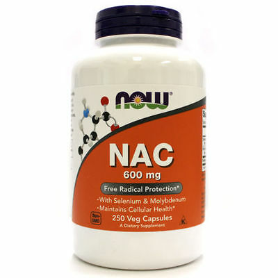 Now Foods Nac N-acetyl Cysteine 600mg 250cap Free Radical Protect Selenium 03/26