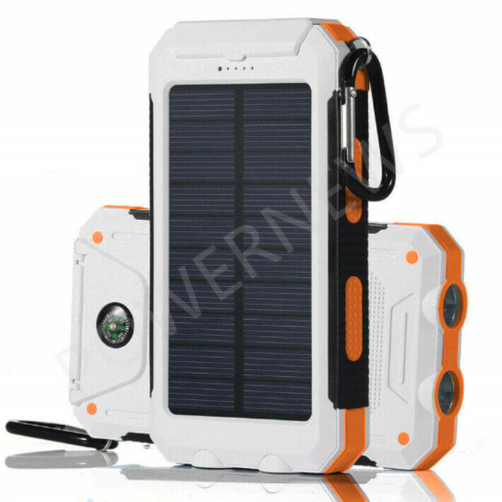 2021 Waterproof Solar Power Bank 3000000mah Portable Battery Charger White New