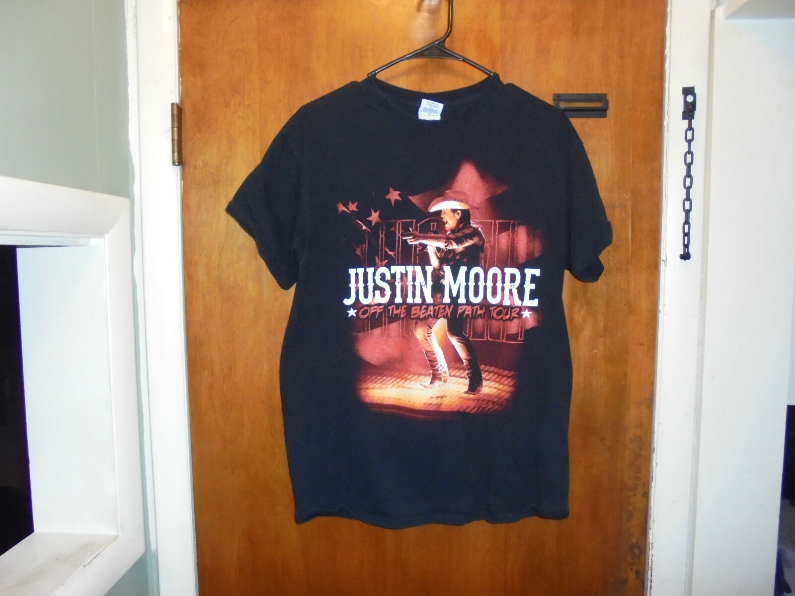 Justin Moore : Off The Beaten Path Tour T Shirt Medium Size ( M ) Black