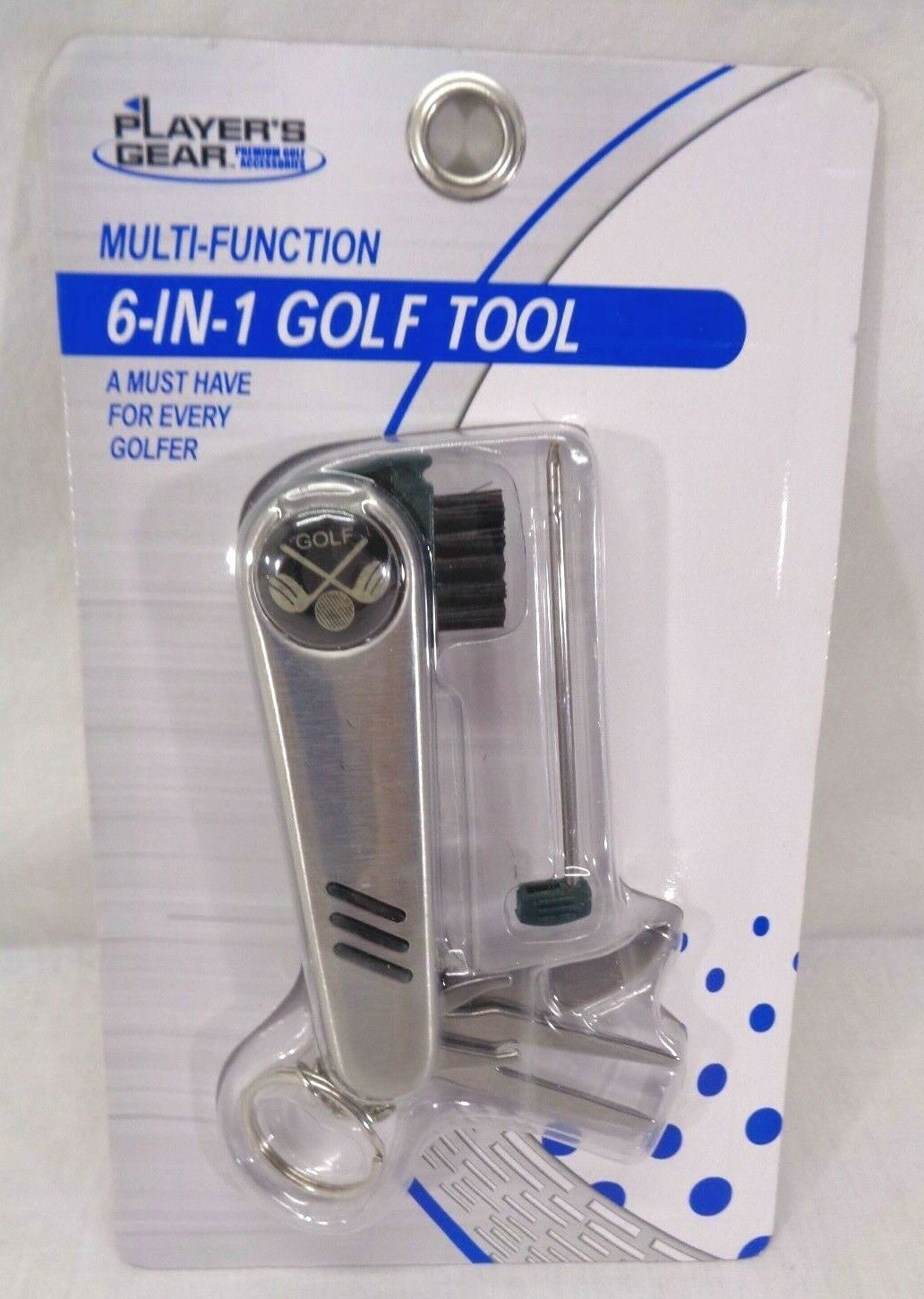 Player's Gear 6 In 1 Golf Multi Function All In One Golfers Multi-function Tool
