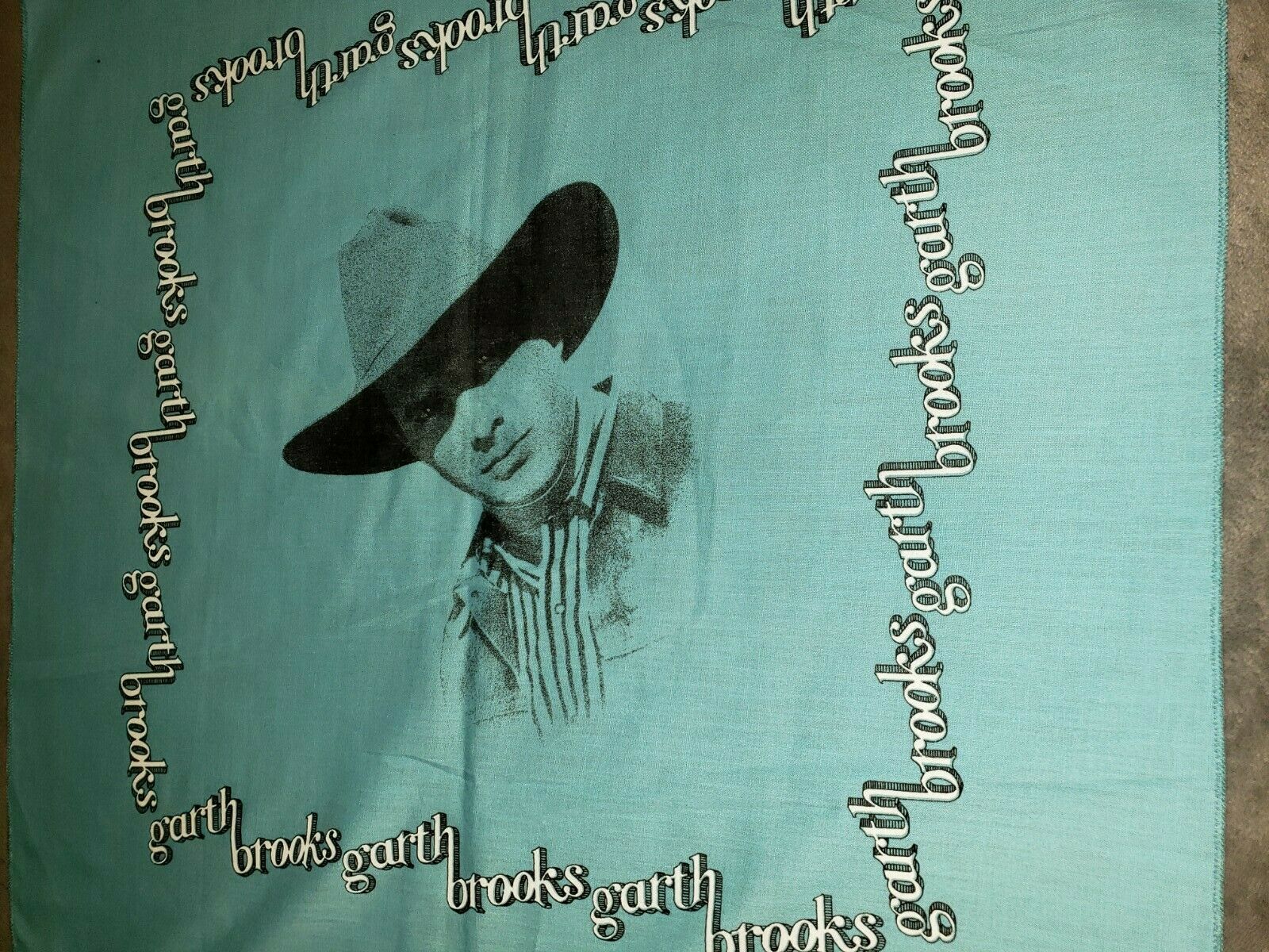 Vintage Garth Brooks Baby Blue Bandana Music Country